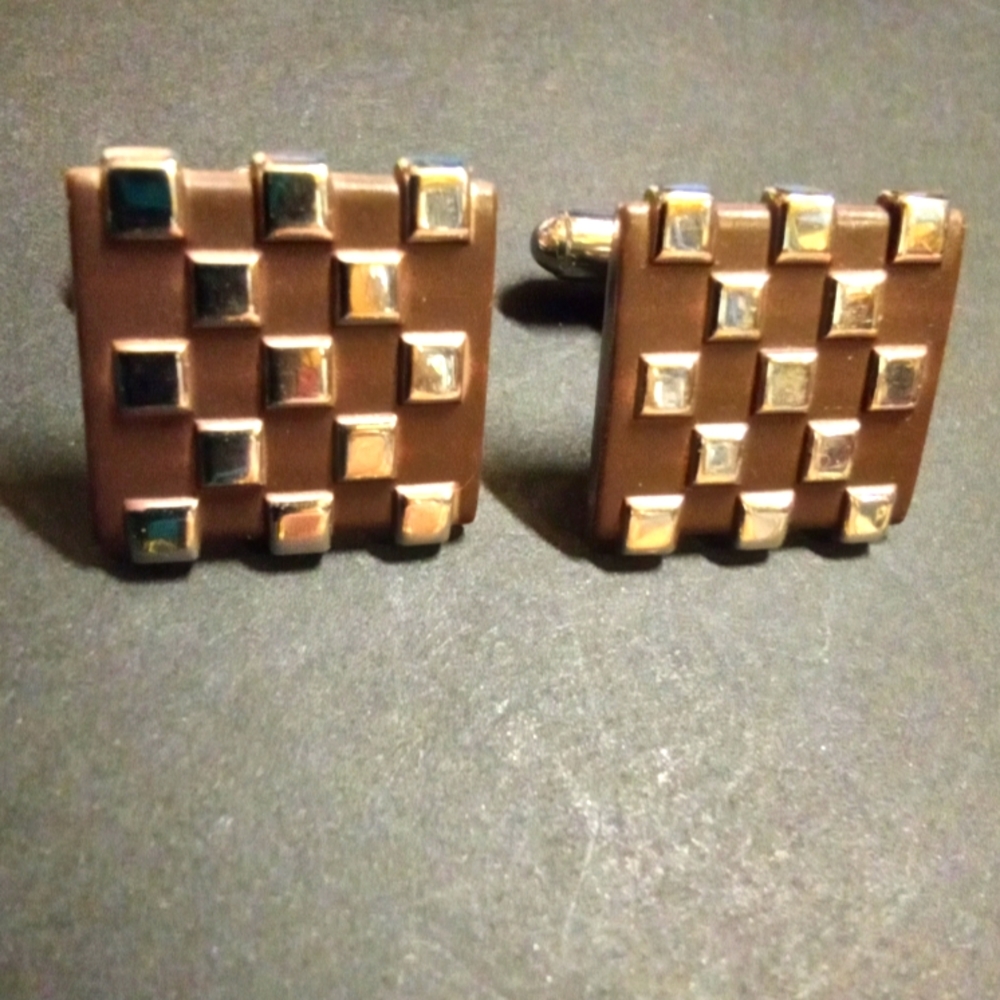 Anson vintage mid-century silver tone cufflinks